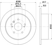 MDC1857 MINTEX brzdový kotúč MDC1857 MINTEX