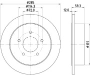 MDC2391 Brzdový kotouč MINTEX