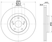 MDC2168 Brzdový kotouč MINTEX