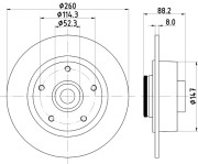 MDC2550 Brzdový kotouč MINTEX