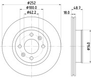 MDC2166 Brzdový kotouč MINTEX