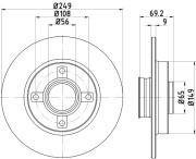 MDC2121 Brzdový kotouč MINTEX