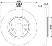 MDC2238 Brzdový kotouč MINTEX