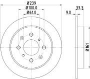 MDC2299 Brzdový kotouč MINTEX