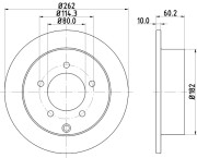 MDC2234 Brzdový kotouč MINTEX