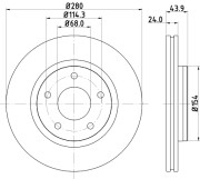 MDC2280 Brzdový kotouč MINTEX