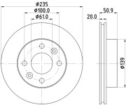 MDC2325 Brzdový kotouč MINTEX