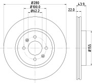 MDC2362 Brzdový kotouč MINTEX