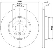 MDC2533 Brzdový kotouč MINTEX