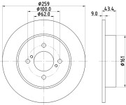 MDC2383 Brzdový kotouč MINTEX