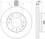 MDC2498 Brzdový kotouč MINTEX