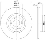 MDC2535 Brzdový kotouč MINTEX