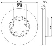 MDC2551 Brzdový kotouč MINTEX