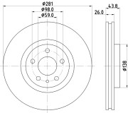 MDC2563 Brzdový kotouč MINTEX