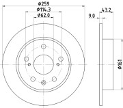 MDC2612 Brzdový kotouč MINTEX