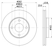 MDC2811C Brzdový kotouč MINTEX