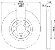 MDC2823C Brzdový kotouč MINTEX