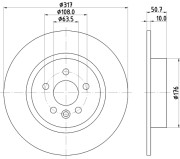 MDC2852C Brzdový kotouč MINTEX