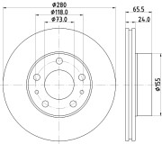 MDC2878C Brzdový kotouč MINTEX