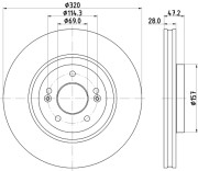 MDC2888C Brzdový kotouč MINTEX