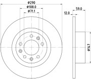 MDC2938C Brzdový kotouč MINTEX