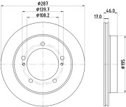 MDC2943C Brzdový kotouč MINTEX