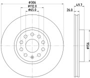 MDC3030C MINTEX brzdový kotúč MDC3030C MINTEX