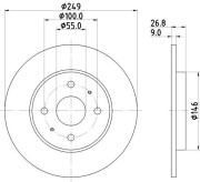 MDC3225C MINTEX brzdový kotúč MDC3225C MINTEX