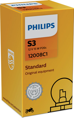 12008C1 PHILIPS Žárovka S3 (řada Standard) | 12V 15W | 12008C1 PHILIPS