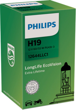 12644LLC1 PHILIPS Žárovka H19 (řada LongLife EcoVision) | 12V 60/55W | 12644LLC1 PHILIPS