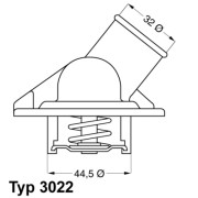 3022.87D Termostat, chladivo BorgWarner (Wahler)