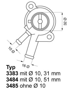 3484.87D Termostat, chladivo BorgWarner (Wahler)