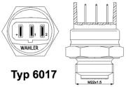 6017.95D Teplotní spínač, větrák chladiče BorgWarner (Wahler)
