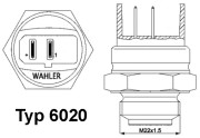 6020.95D BorgWarner (Wahler) teplotný spínač ventilátora chladenia 6020.95D BorgWarner (Wahler)