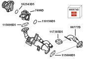 60777D Potrubí, AGR-ventil BorgWarner (Wahler)