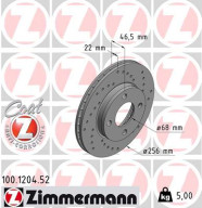 100.1204.52 Brzdový kotouč SPORT BRAKE DISC COAT Z ZIMMERMANN