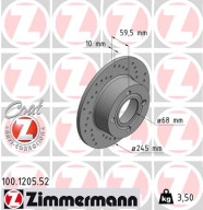 100.1205.52 Brzdový kotouč SPORT BRAKE DISC COAT Z ZIMMERMANN