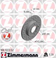 100.1223.52 Brzdový kotouč SPORT BRAKE DISC COAT Z ZIMMERMANN