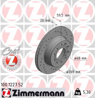 100.1227.52 Brzdový kotouč SPORT BRAKE DISC COAT Z ZIMMERMANN