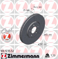 100.1235.52 Brzdový kotouč SPORT BRAKE DISC COAT Z ZIMMERMANN