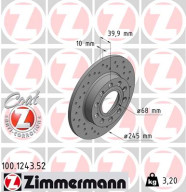 100.1243.52 Brzdový kotouč SPORT BRAKE DISC COAT Z ZIMMERMANN