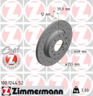 100.1244.52 Brzdový kotouč SPORT BRAKE DISC COAT Z ZIMMERMANN