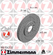 100.1247.52 Brzdový kotouč SPORT BRAKE DISC COAT Z ZIMMERMANN