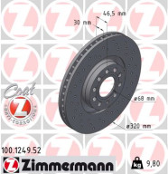 100.1249.52 Brzdový kotouč SPORT BRAKE DISC COAT Z ZIMMERMANN