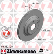 100.3321.20 Brzdový kotouč COAT Z ZIMMERMANN