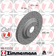 100.3321.52 Brzdový kotouč SPORT BRAKE DISC COAT Z ZIMMERMANN