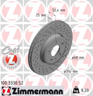 100.3330.52 Brzdový kotouč SPORT BRAKE DISC COAT Z ZIMMERMANN