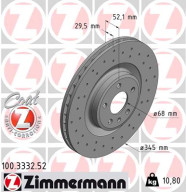 100.3332.52 Brzdový kotouč SPORT BRAKE DISC COAT Z ZIMMERMANN