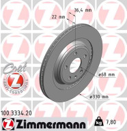 100.3334.20 Brzdový kotouč COAT Z ZIMMERMANN