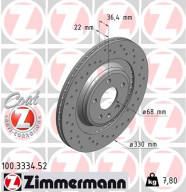 100.3334.52 Brzdový kotouč SPORT BRAKE DISC COAT Z ZIMMERMANN